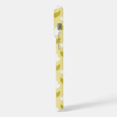 Bottom Monogram Initials Yellow Vintage Flowers iPhoneケース (左側面)