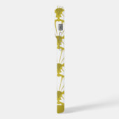 Bottom Monogram Name Green & White Vintage Pattern iPhoneケース (左側面)