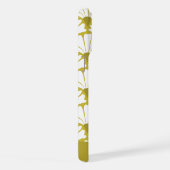 Bottom Monogram Name Green & White Vintage Pattern iPhoneケース (右側面)