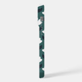 Bottom Monogram Name Sea Green Vintage Flowers iPhoneケース (左側面)