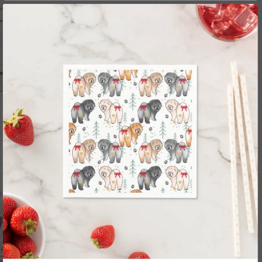 BOTTOM OF MY HEART 5 chow colors スタンダードカクテルナプキン