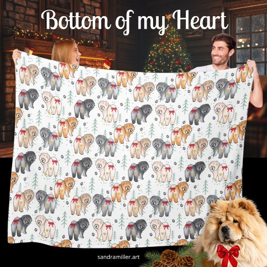 BOTTOM OF MY HEART 5 chow colors フリースブランケット