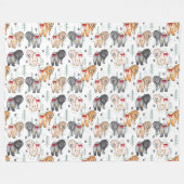 BOTTOM OF MY HEART 5 chow colors フリースブランケット (正面(横))