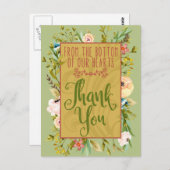 Bottom of Ourハートフローラありがとうポストカード ポストカード (正面/裏面)