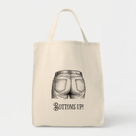 Bottoms Up! 面白いホワイトエレファントギフト クリスマス トートバッグ