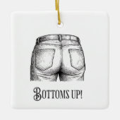 Bottoms Up! Funny White Elephant Gift Christmas セラミックオーナメント (正面)