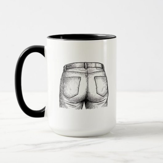 Bottoms Up! Funny White Elephant Gift Christmas マグカップ (左)