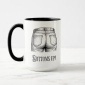 Bottoms Up! Funny White Elephant Gift Christmas マグカップ (左)