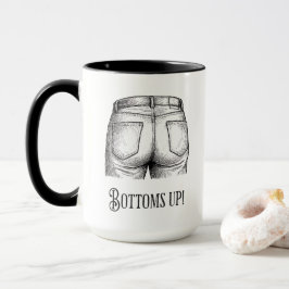 Bottoms Up! Funny White Elephant Gift Christmas マグカップ