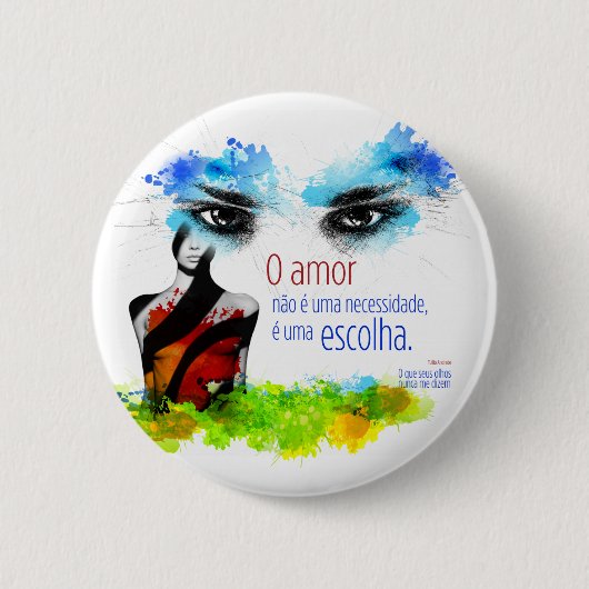 Botton Frase - O que seus olhos nunca me dizem 缶バッジ (正面)