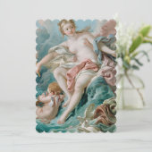Boucher: Venus on the Waves Scalloped Fine Art サンキューカード (スタンド正面)