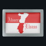 Boucle de ceinture Alsace - Elsass 長方形ベルトバックル<br><div class="desc">Le drapeu alsacien Rot ùn Wiss en avant et bien en vu,  qui pourra vous dénier votre alsacianité ?!</div>