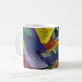 Boudhanath Stupaネパールのチベットの祈りの言葉の旗 コーヒーマグカップ (正面左)