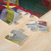 Boudhanath Stupaネパールのチベットの祈りの言葉の旗 ジグソーパズル (側面)