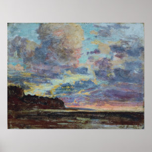 Boudin - Etretat Sunset ポスター