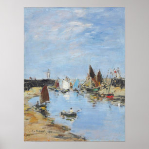Boudin - Jetties In Harbor, Trouville 1897 ポスター