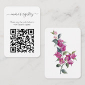 Bougainvilleaの結婚BridalShower詳細QRコード エンクロージャーカード (正面/裏面)