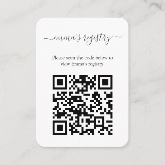 Bougainvilleaの結婚BridalShower詳細QRコード エンクロージャーカード (正面)