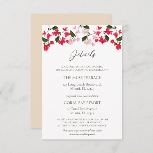 Bougainvilleaエンクロージ結婚ャの詳細カード エンクロージャーカード (正面/裏面)