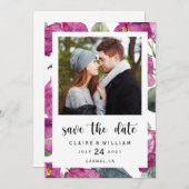 Bougainvilleaフローラ写真Save the Date Card セーブザデート (正面/裏面)