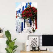 Bougainvillea家の外,ギリシャのポスター ポスター (ホームオフィス)