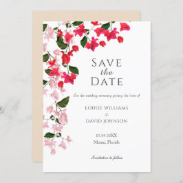 Bougainvillea日付の招待カードを保存する 招待状