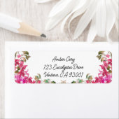 Bougainvillea花ウォーターカラーマゼンタラベル ラベル (インサイチュ)