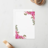 Bougainvillea花ウォーターカラーマゼンタ ノートカード (正面/裏面インサイチュ)