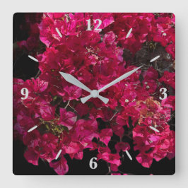 Bougainvillea赤い熱帯性乾性低木の写真 スクエア壁時計