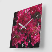 Bougainvillea赤い熱帯性乾性低木の写真 スクエア壁時計 (傾斜)