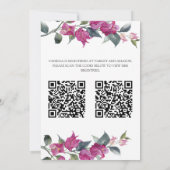 Bougainvillea Bridal Shower Invitation 2 QR Codes 招待状 (裏面)