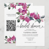 Bougainvillea Bridal Shower Invitation 2 QR Codes 招待状 (正面/裏面)