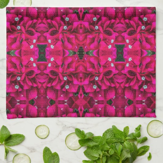 Bougainvillea Deep Pink Kitchen Towels キッチンタオル (折り畳み)