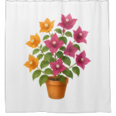 Bougainvillea flower bathroom curtain シャワーカーテン (正面)