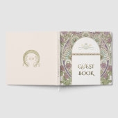 Bougainvillea Gold Wedding Art Nouveau ゲストブック (全面)