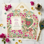 Bougainvillea Mediterranean Arch Bridal Shower 招待状