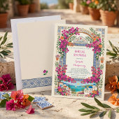 Bougainvillea Mediterranean Greek Bridal Shower 招待状
