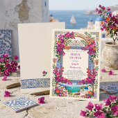Bougainvillea Mediterranean Greek Bridal Shower 招待状