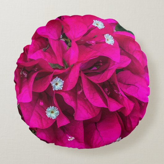 Bougainvillea Speaks for Itself Round Pillow ラウンドクッション (正面)