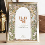 Bougainvillea Thank You Sign Art Nouveau by Mucha ポスター<br><div class="desc">Favors Sign in Vintage Art Nouveau style by Mucha! This elegant sign features a beautiful vintage Art Deco design by artist Alphonse Mucha. With our customization tool, you can easily edit the text to fit your needs. Choose from various font styles and colors to match your party theme. The durable...</div>