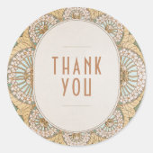 Bougainvillea Thank You Stickerアールヌーボー ラウンドシール (正面)