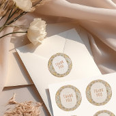 Bougainvillea Thank You Stickerアールヌーボー ラウンドシール