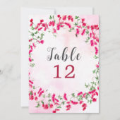 Bougainvillea Tropical Forest Wedding Table Number 招待状 (正面)