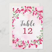 Bougainvillea Tropical Forest Wedding Table Number 招待状 (正面/裏面)