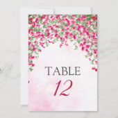 Bougainvillea Tropical Forest Wedding Table Number 招待状 (正面)