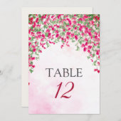 Bougainvillea Tropical Forest Wedding Table Number 招待状 (正面/裏面)