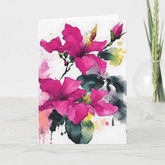 Bougainvillea - Watercolor flowers カード (正面)