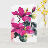 Bougainvillea - Watercolor flowers カード (黄色い花)