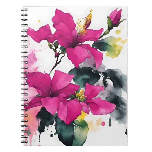 Bougainvillea - Watercolor flowers ノートブック (正面)