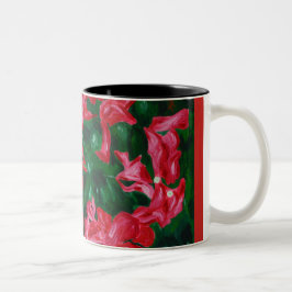 Bougainvilleas -自然、マグカップへのコード ツートーンマグカップ